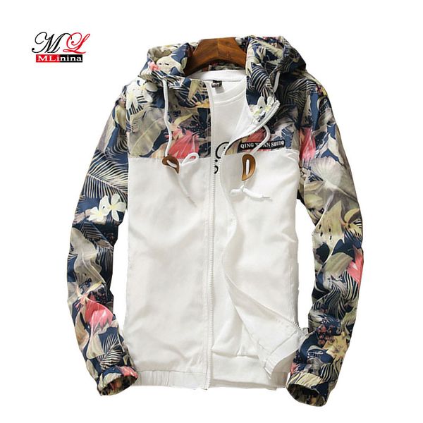 

mlinina windbreaker womens jacket autumn plus size 5xl causal zipper hooded floral loose basic jacket coat womens windbreaker, Black;brown