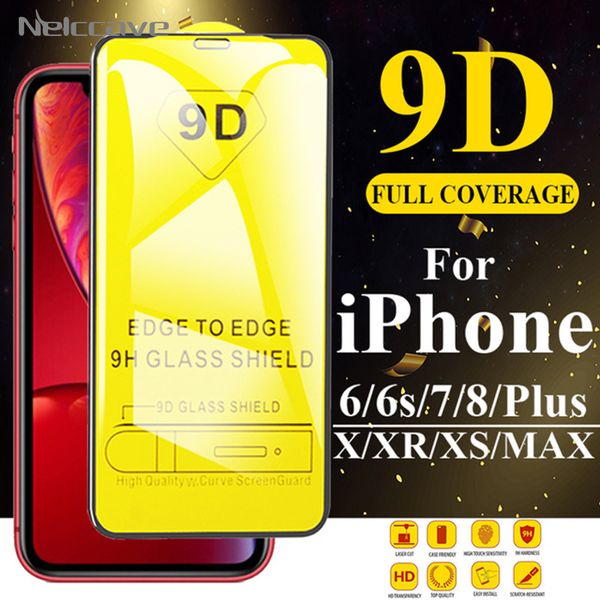 

9d temperate glass for iphone 11 11 pro xs max xr 8 7 6 6s complete glue protective film se 5s screen protector