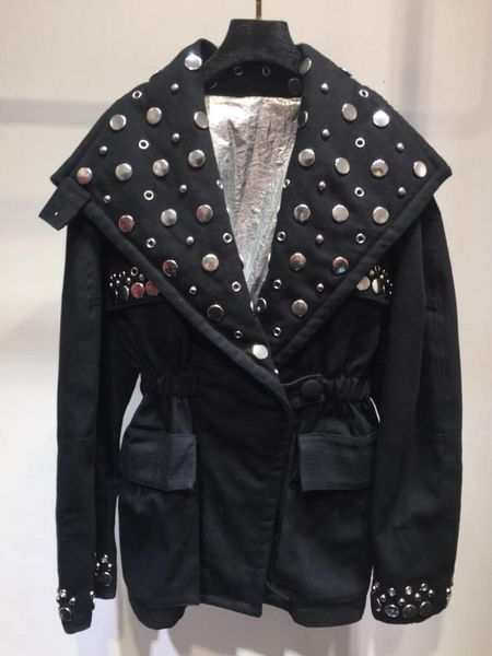 

2019 luxury jacket women rivets casual jacket coat rmsx 1.23, Black;brown