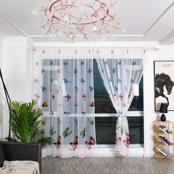

new window curtains trees sheer curtain tulle window treatment voile drape valance fabric living room curtains home decoration
