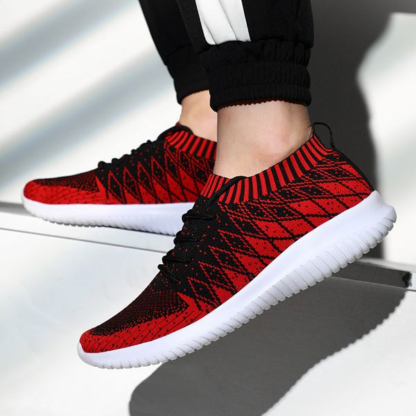 

wholesale retail womens mens running shoes black red grey primeknit sock trainers sports sneakers homemade brand made in china size 3944