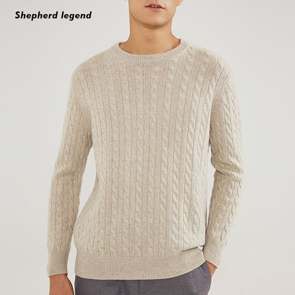 

men's sweaters men 100% merino cashmere sweater round neck knitted a warm comfortable clothing weave vest, White;black