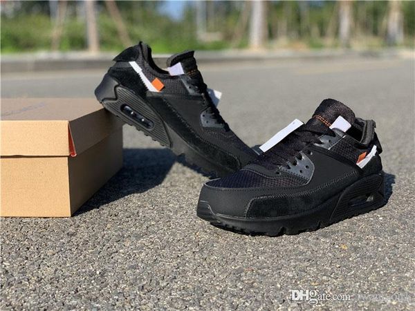 

2019 Authentic Air Off 90Max 90 Black Cone White Suede The 10 Running Shoes Desert Ore Women Mens Sneakers AA7293-001 With Box 36-45
