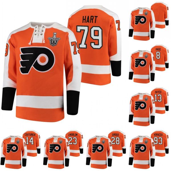 

philadelphia flyers carter hart 2020 stanley cup playoffs jersey hoodie kevin hayes sean couturier oskar lindblom claude giroux jerseys, Black;red