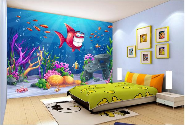 

wdbh 3d wallpaper custom p cartoon sea world coral fish children's room background home decor 3d wall muals wall paper for walls 3 d