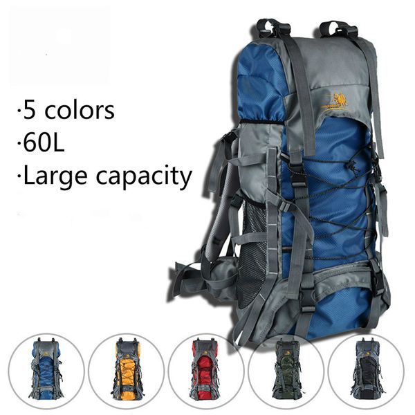 

60l large capacity travel bag nylon waterproof outdoor sports mountaineering backpack hiking backpack camping back high quality