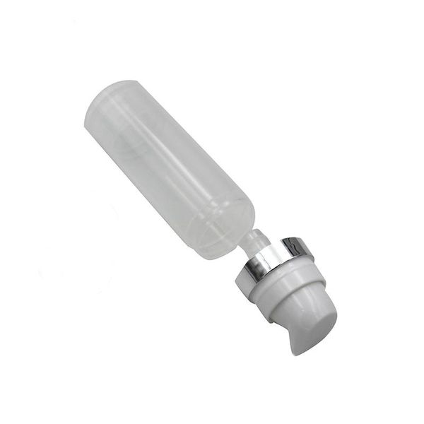 Flaconi airless da 5 ml e 10 ml Flacone trasparente per lozione con pompa per vuoto airless con confezione cosmetica Silver Line