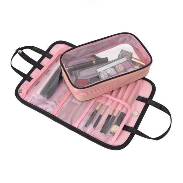

ladies multifunctional travel cosmetic bag simple contrasting colour makeup bag storage pouch women