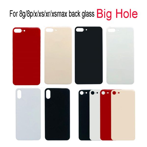 

oem big hole camera back glass cover for iphone 8g 8p plus x xr xs max battery cover housing with adhesive sticker