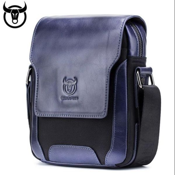 

fashion trend explosion style men's leather bag new shoulder diagonal baotou layer leather business personality bag men's multifun