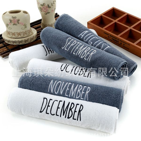 

factory wholesale december creative couple towel cotton thickened foreign trade l embroidered towel custom logo