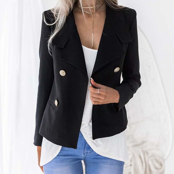 

blazer casual jacket coat womens solid open front cardigan long sleeve garnitur damski office wear for women conbinaison femme, White;black