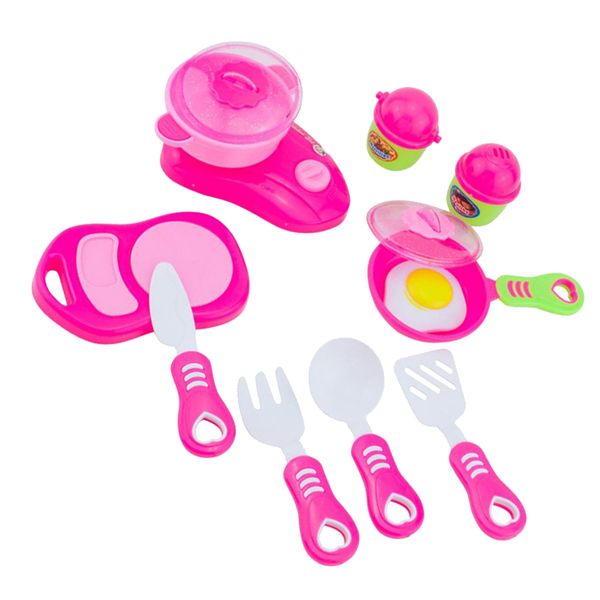 

13pcs mini kitchen cookware kits kids pretend role play toy pink