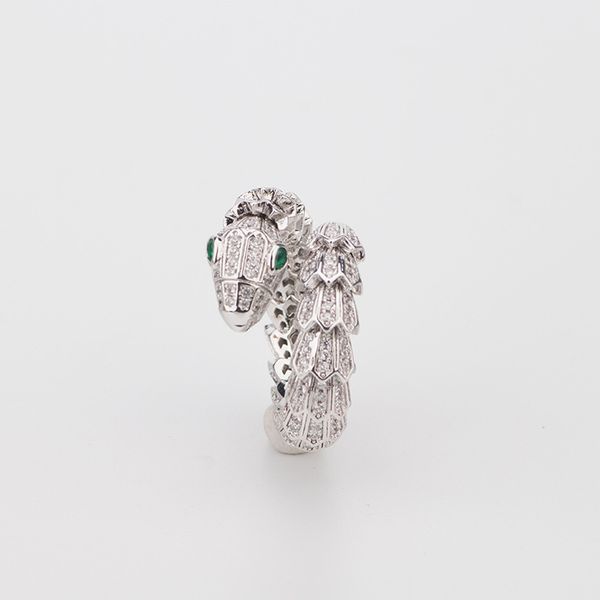 

snake jewelry women animal ring rose gold woman diamond emerald rings charms wedding engagement jewelry on sale, Silver