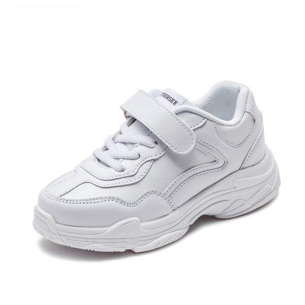 

2018 new pure color children shoes fashion simple flat boys girls kids casual shoes light breathable school sport running shoes, Black