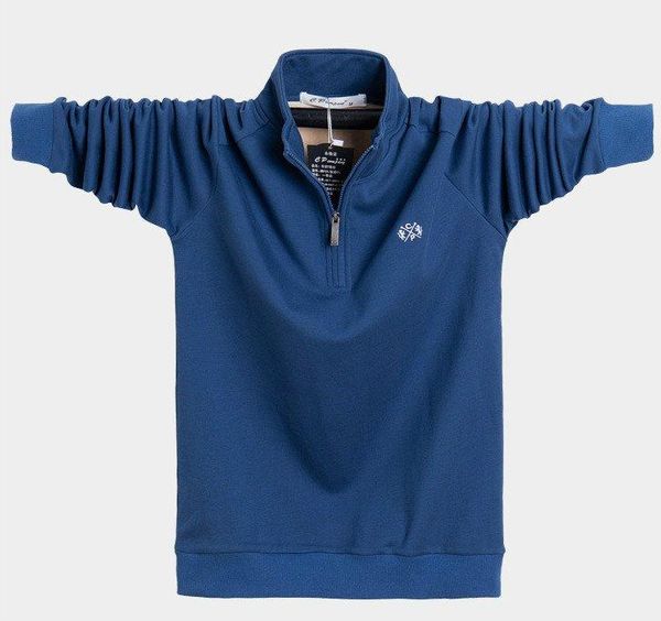 

2020 мужская футболка с длинными рукавами композитная ткань стенд воротник осень и зима утолщенная молния большой размер футболки cp plus уд, White;black