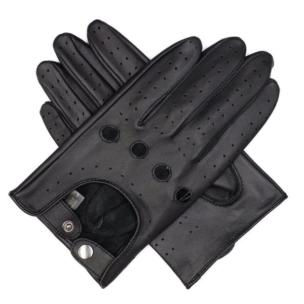 

harssidanzar mens leather driving gloves unlined, Blue;gray