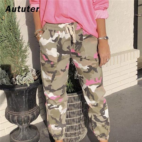 

women's pants & capris camouflage streetwear cargo women casual joggers black high waist loose female trousers korean style ladies pant, Black;white