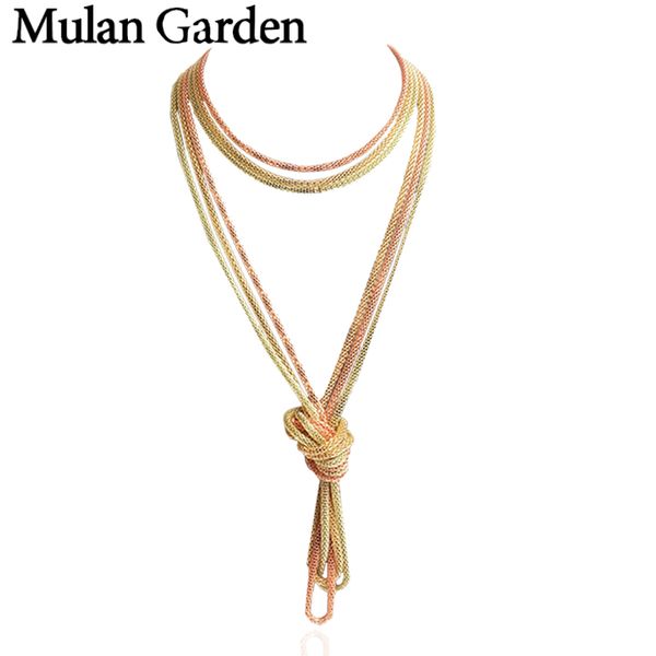 

m&g multicolor trendy gold sweater necklace women chain simple fashion elegant female jewelry accessories gifts party wholesale, Silver