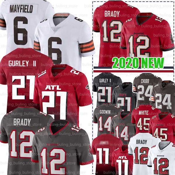 

12 tom brady jersey 21 todd gurley ii 87 rob gronkowski tampa bay buccaneer 45 devin white atlanta falcon julio jones matt ryan, Black;red