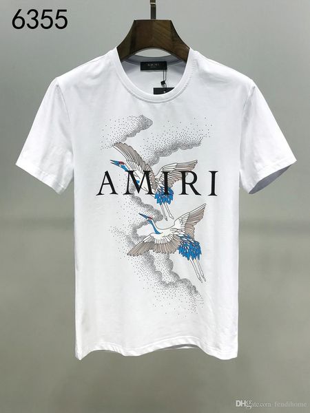 

amiri t-shirt mens designer t shirts short sleeve 163 womens brand tshirt tee fashion printed cotton 2020 summer new arrival, White;black
