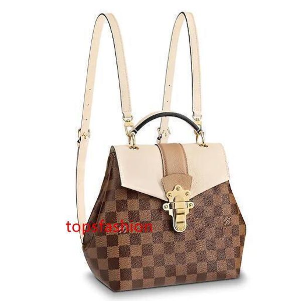 

n42259 new clapton backpack fashion women white brown creme backpacks luggage shoulder bags handbags belt bag