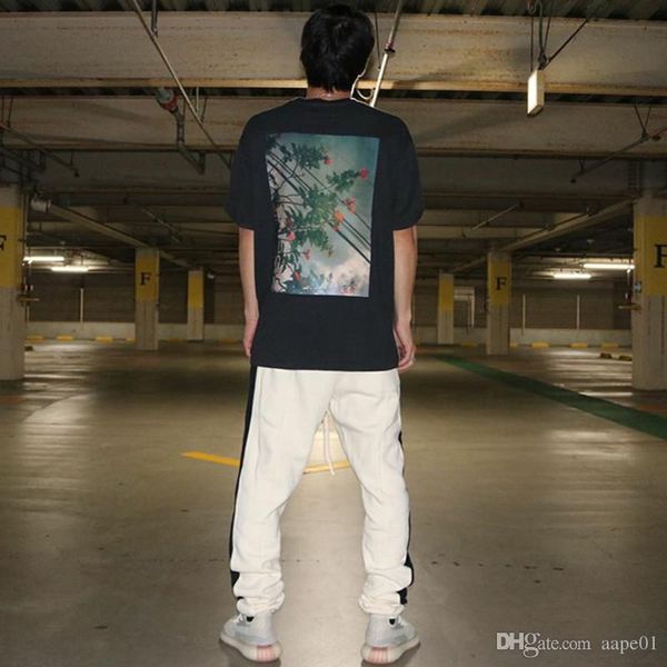 

19ss flower ps tee summer t shirt new classic casual short sleeve streetwear hip hop men women designer t shirt size s-xl, White;black
