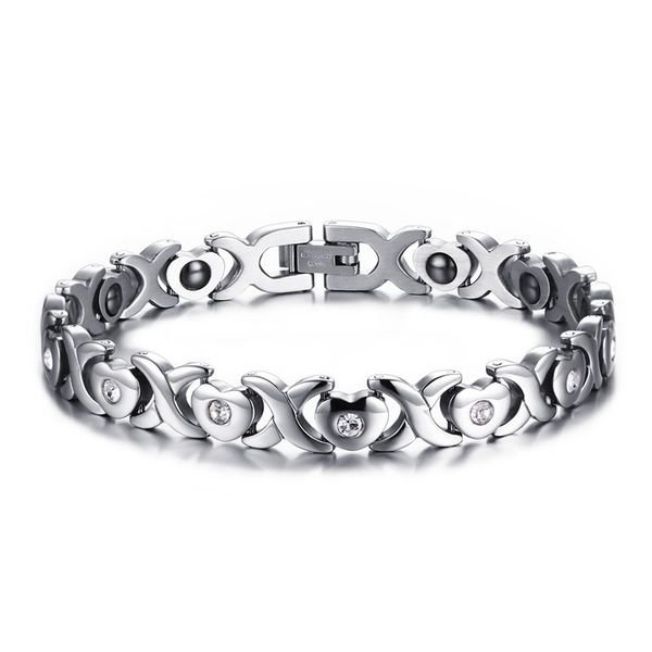 

bracelets for girls silver colour love braclets heart shape, Black
