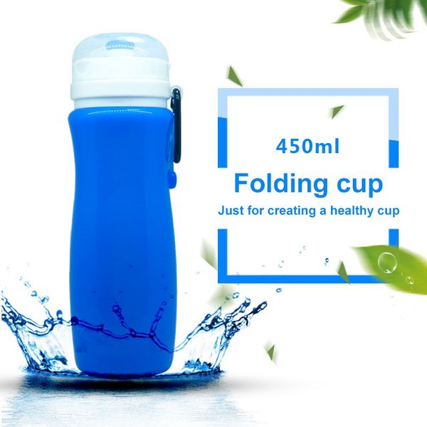

outdoor soft foldable drinking kettle sports bottle bpa silica gel lightweight drinkware sports accessories