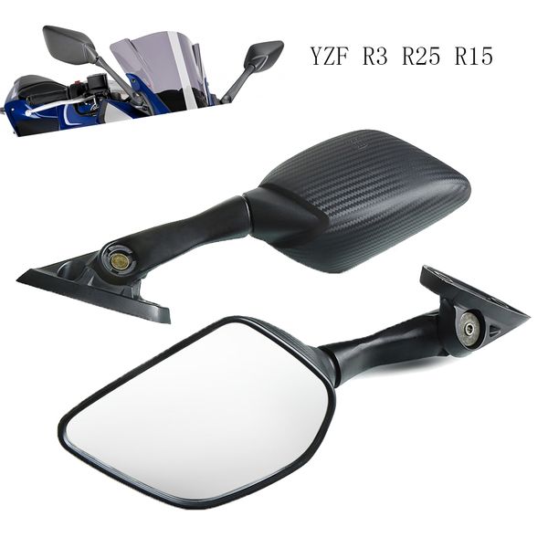 

mirrors for yamaha yzf r3 r25 r15 yzf-r3 yzf-r25 yzfr3 2014 2015 2016 2017 motorcycle scooter rear view mirror carbon fiber look