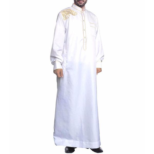 

ethnic clothing plus size muslim long arabian men's shirt solid white ankle length loose casual robes s-3xl islamic clothings, Red