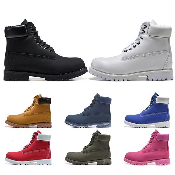 

luxury designer men women boots chestnut triple black white navy blue fashion mens martin boot outdoor jogging walking shoes