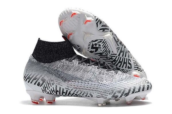 

2019 superfly 7 elite cr7 fg football boots fg men soccer shoes silver black soccer cleats