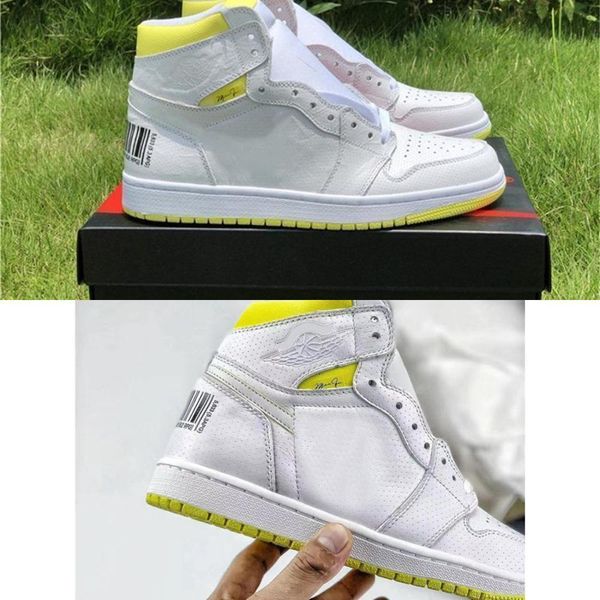

2020 limited 1 og high first class flight men casual shoes white dynamic yellow black 555088 -170 authentic sports shoes with box