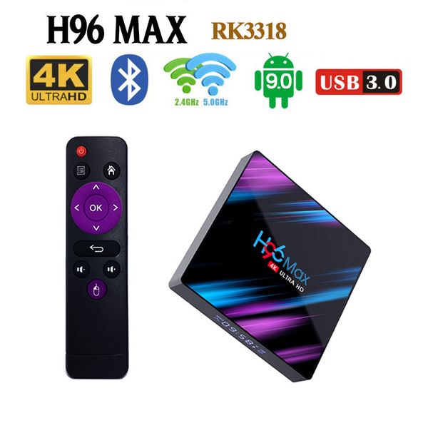 

H96 MAX RK3318 Android TV Box 9,0 4G 64GB 4K HD Smart TV Box 2.45.0G WiFi Bluetooth 4.0 Box Google Play Media Player