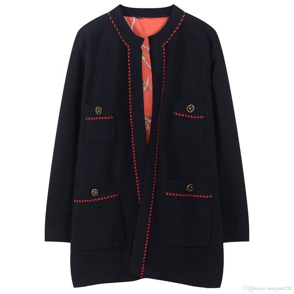 

1022 2019 осень бесплатная доставка кинт с длинным рукавом круглый вырез выпускного вечера мода женская одежда кардиган yl, White;black