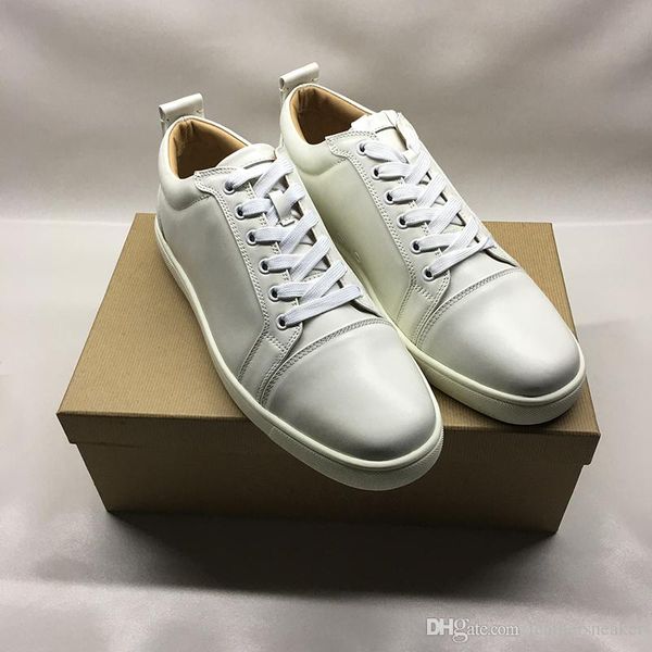 

designer shoes for man women red bottoms junior spikes flat sneakers genuine leather fashion paris dress shoes with box