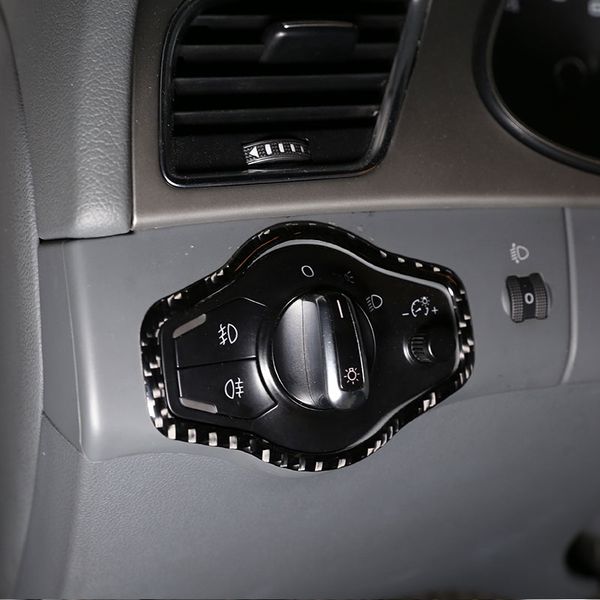

for a4l / a5 2009-2016 real carbon fiber car inner headlight switch panel decorative frame accessories sticker