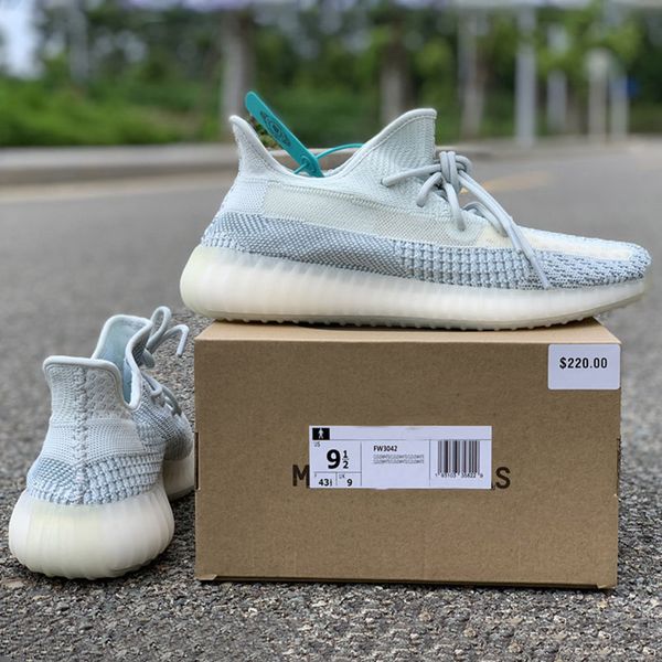 

top cloud white v2 кроссовки kanye west designer mesh верхняя mens качества женщины спорт спортивный тренер sneaker