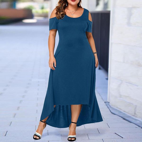 

l-5xl 2019 summer long dress women large size loose elegant maxi dress casual plus size women clothing party floor length, Black;gray