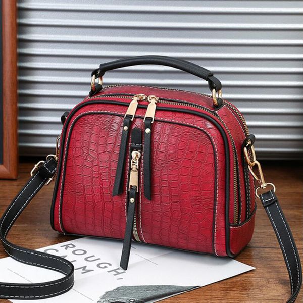 

luxury stone pattern women's handbag fashion designer shoulder messenger bag ladies pu leather shell bag bolsas feminina