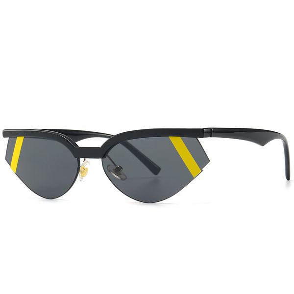 

2019 spring european and american personality sunglasses cat eyes narrow sunglasses trendy sun glasses ladies vintage red yellow, White;black