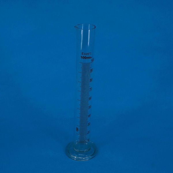 

100ml lab glass graduated measuring cylinder 110mm height with spout glassware