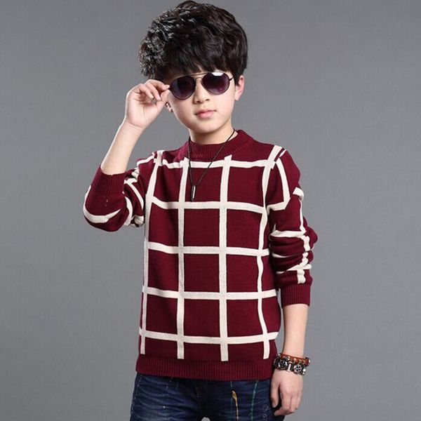

3pgxq children's boys' knitted kids round neckline women's long-sleeve children's boys' knitwear sweater knitted sw, Blue