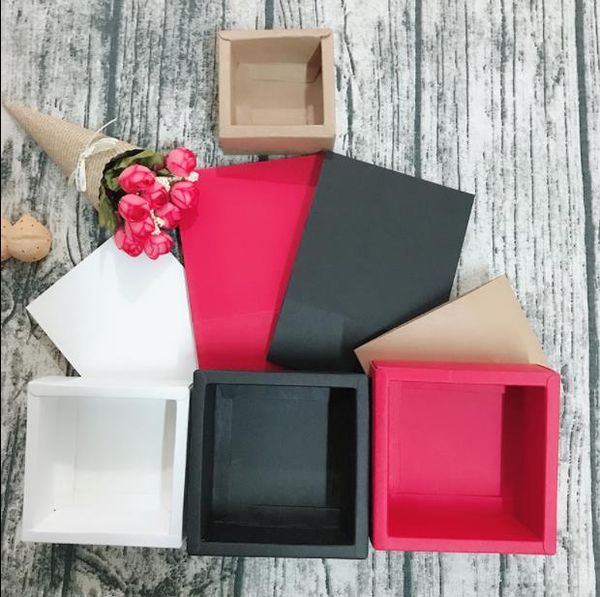 

20pcs kraft gift packing boxes blank paper drawer box diy storage boxes for handmade soap/gifts/crafts/jewelry/candy/cake/rose