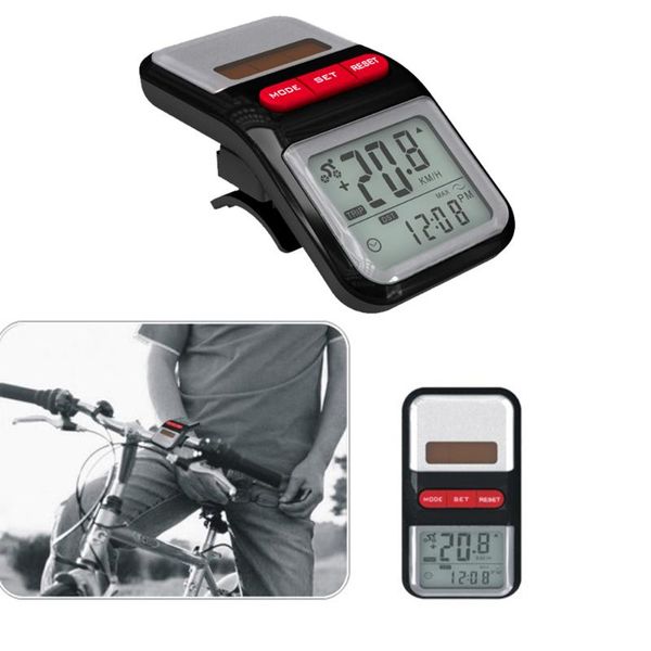 

waterproof bicycle meter odometer speedometer with lcd display bicycle computer solar energy bike speedometer 100% new