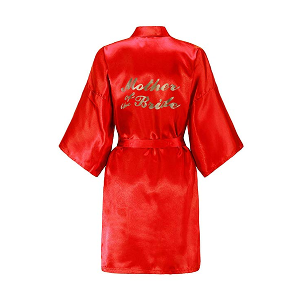 

high quanlity wedding party bathrobe short silk robes mother of the bride robe bridesmaid robe bridal party gifts dressing gown, Black;red