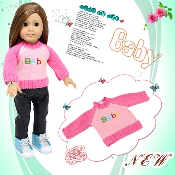 

2 piece doll sweater coat and trousers- 18 inch doll clothes accessories set fits for 16~18 inches doll