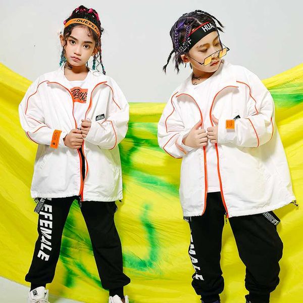 

new hip hop dance costumes kids stage performance clothing children modern street dancing wear boys girls jazz outfits dqs3996, Black;red