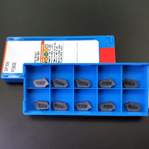 

10pcs sp200/sp300/sp400 pc9030 cutting carbide insert milling and turning grooving cnc lathe tools used for steel iron